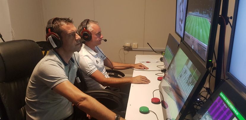 Football video assistant referee technology room for FIFA Snicko story