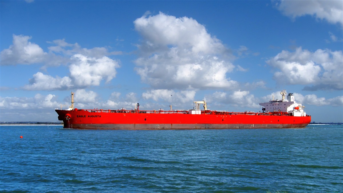 Oil tanker at sea used as a representative image for UK shadow fleet seizure