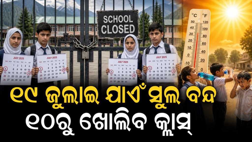 ଗରମ ପାଇଁ ୧୯ ଜୁଲାଇ ପର୍ଯ୍ୟନ୍ତ ସ୍କୁଲ ବନ୍ଦ, ୨୦ରୁ କ୍ଲାସ୍