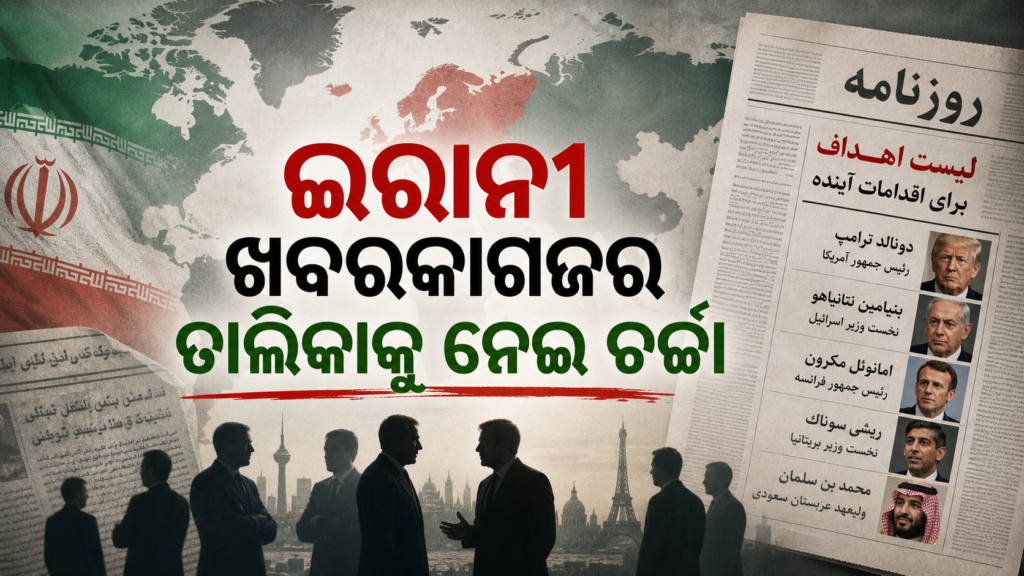 ଇରାନୀ ଖବରକାଗଜର କଥିତ ବିଶ୍ୱନେତା ତାଲିକା ସମ୍ପର୍କିତ ପ୍ରତୀକାତ୍ମକ ଛବି
