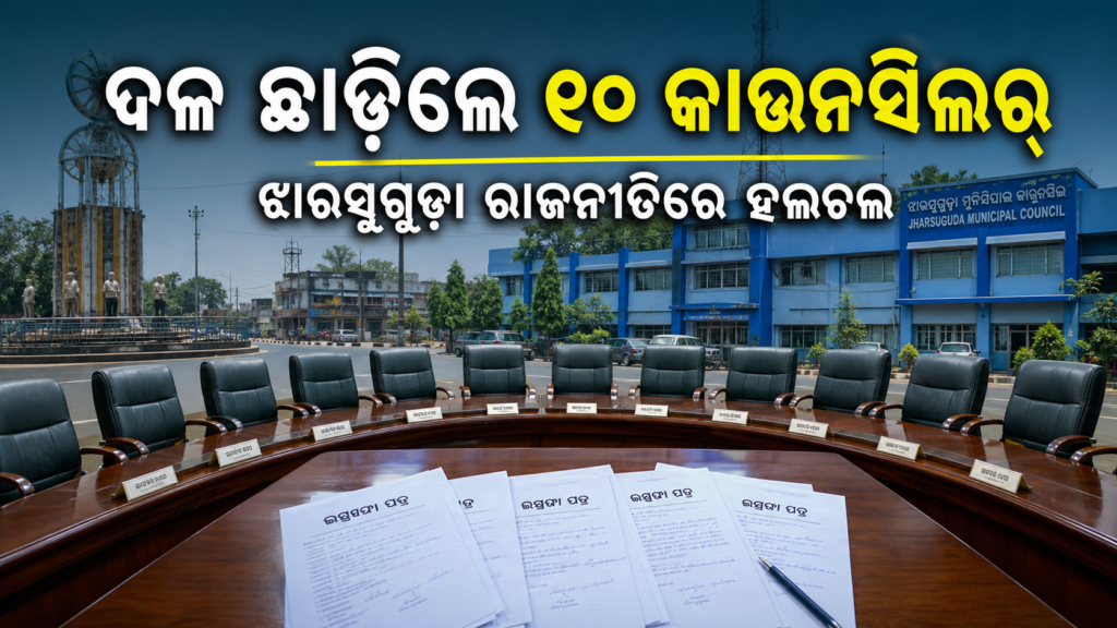 ଝାରସୁଗୁଡ଼ାରେ BJDକୁ ଝଟକା: ଦଳ ଛାଡ଼ିଲେ ୧୦ କାଉନସିଲର୍
