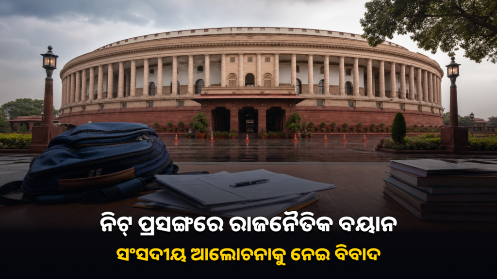 ନିଟ୍ ପ୍ରସଙ୍ଗ ଓ ସଂସଦୀୟ ଆଲୋଚନାର ପ୍ରତୀକୀୟ ଚିତ୍ର