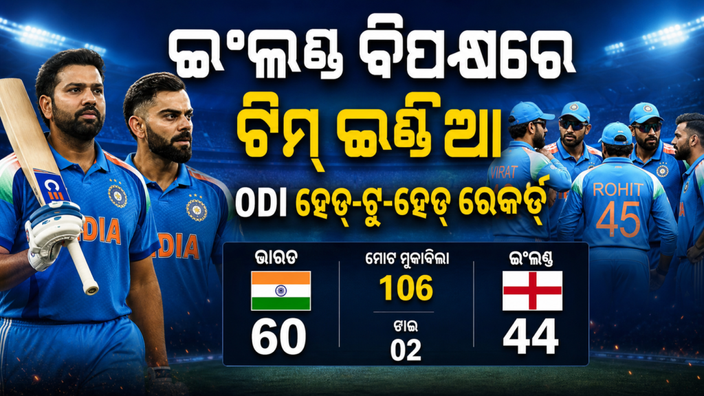 ଇଂଲଣ୍ଡ ବିପକ୍ଷ ODI ପାଇଁ ମଜଭୁତ ଟିମ୍ ଇଣ୍ଡିଆ, ଜାଣନ୍ତୁ ହେଡ୍-ଟୁ-ହେଡ୍ ରେକର୍ଡ