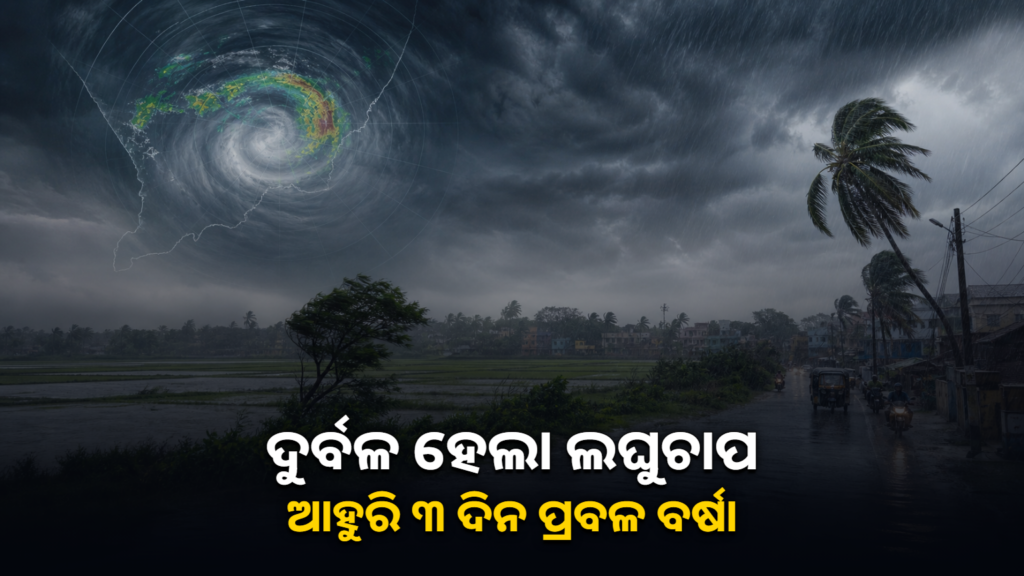 ଓଡ଼ିଶାରେ ଲଘୁଚାପ ପ୍ରଭାବରେ ପ୍ରବଳ ବର୍ଷା
