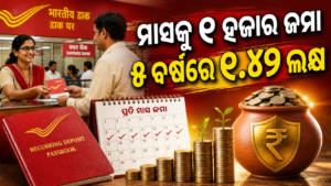 ମାସକୁ ୨ ହଜାର ଟଙ୍କା ସଞ୍ଚୟ: ପୋଷ୍ଟ ଅଫିସ୍ RDରେ ୫ ବର୍ଷ ପରେ କେତେ ମିଳିବ?