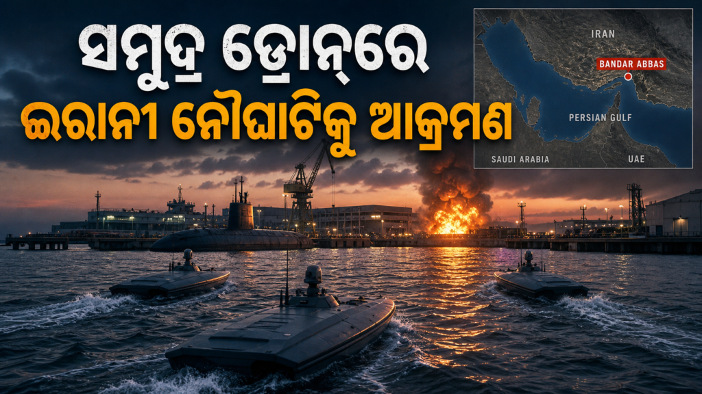 ବନ୍ଦର ଆବାସ ନୌଘାଟିରେ ଆମେରିକୀୟ ସମୁଦ୍ର ଡ୍ରୋନ୍ ଆକ୍ରମଣର ପ୍ରତୀକାତ୍ମକ ଛବି