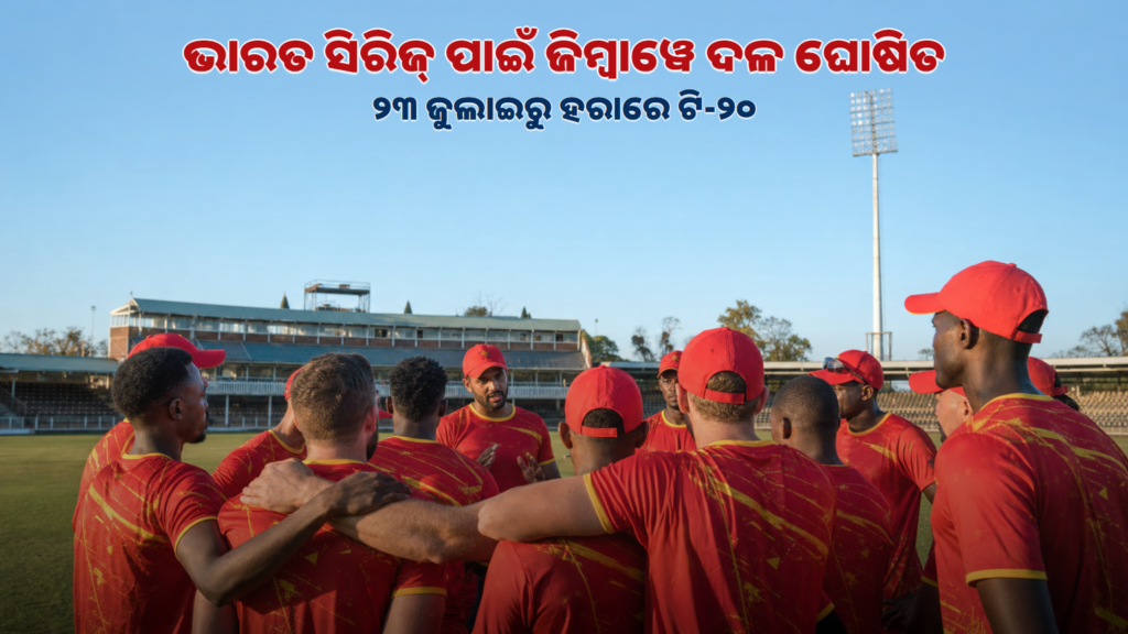 ଭାରତ ବିପକ୍ଷ ଟି-୨୦ ସିରିଜ୍‌ ପୂର୍ବରୁ ଜିମ୍ବାୱେ କ୍ରିକେଟ୍‌ ଦଳର ପ୍ରତୀକୀୟ ଚିତ୍ର